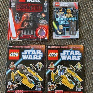 LEGO STAR WARS Ultimate Sticker Collection Book Lot of 4 Dark Side R2-D2 C-3PO